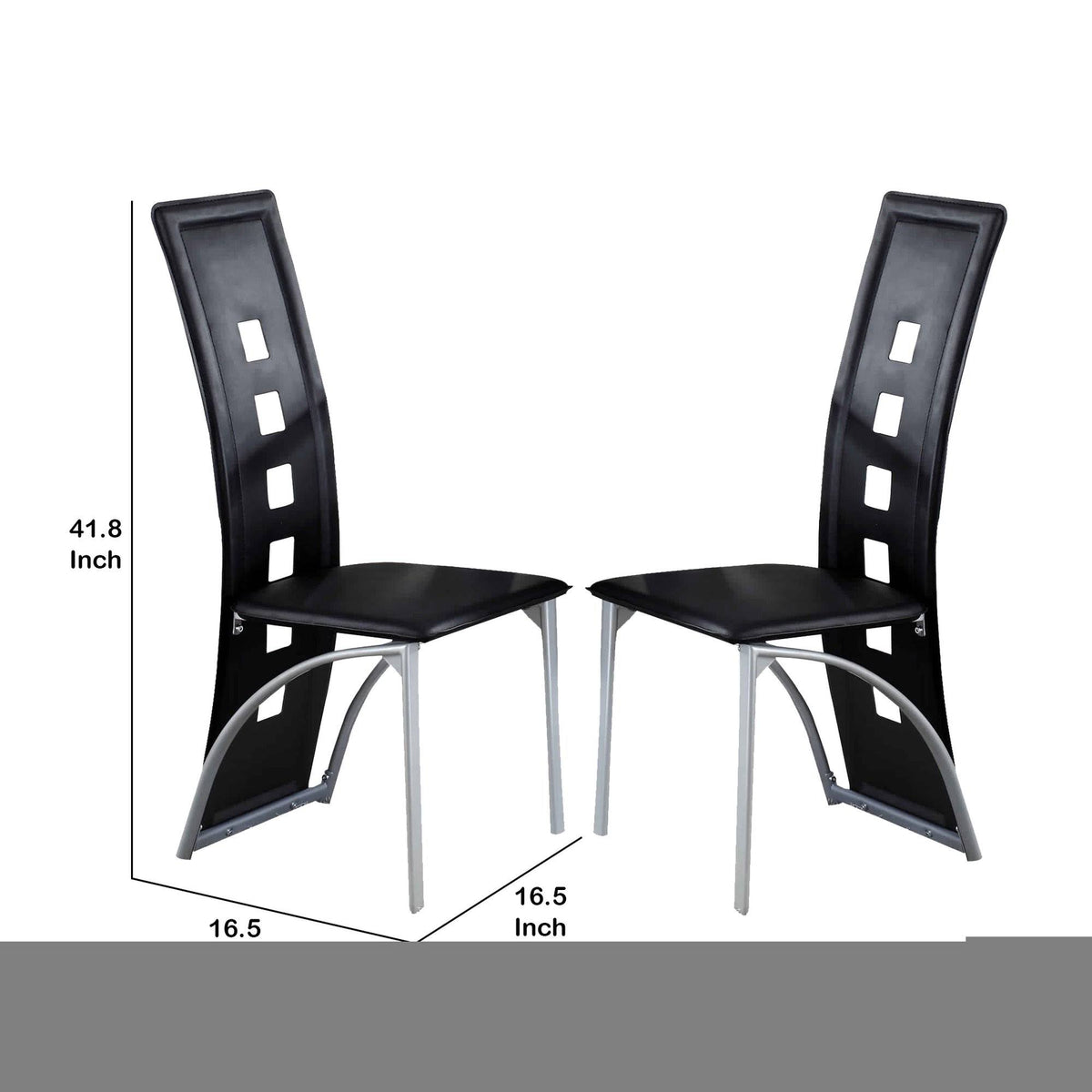 Black and Silver Metal Side Chair Set of 2 F284469
