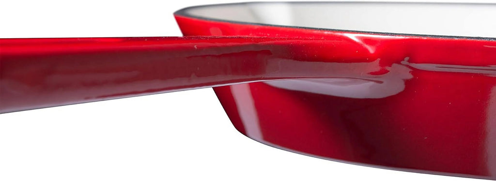 Red Enameled Cast Iron 10" Skillet D512