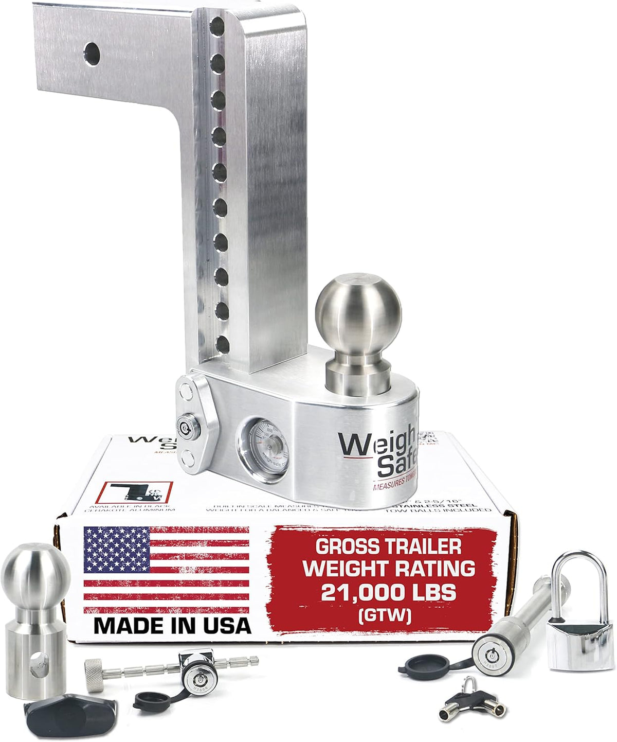Aluminum Adjustable 6" Drop Stainless Steel Balls for 3" Receiver E1350