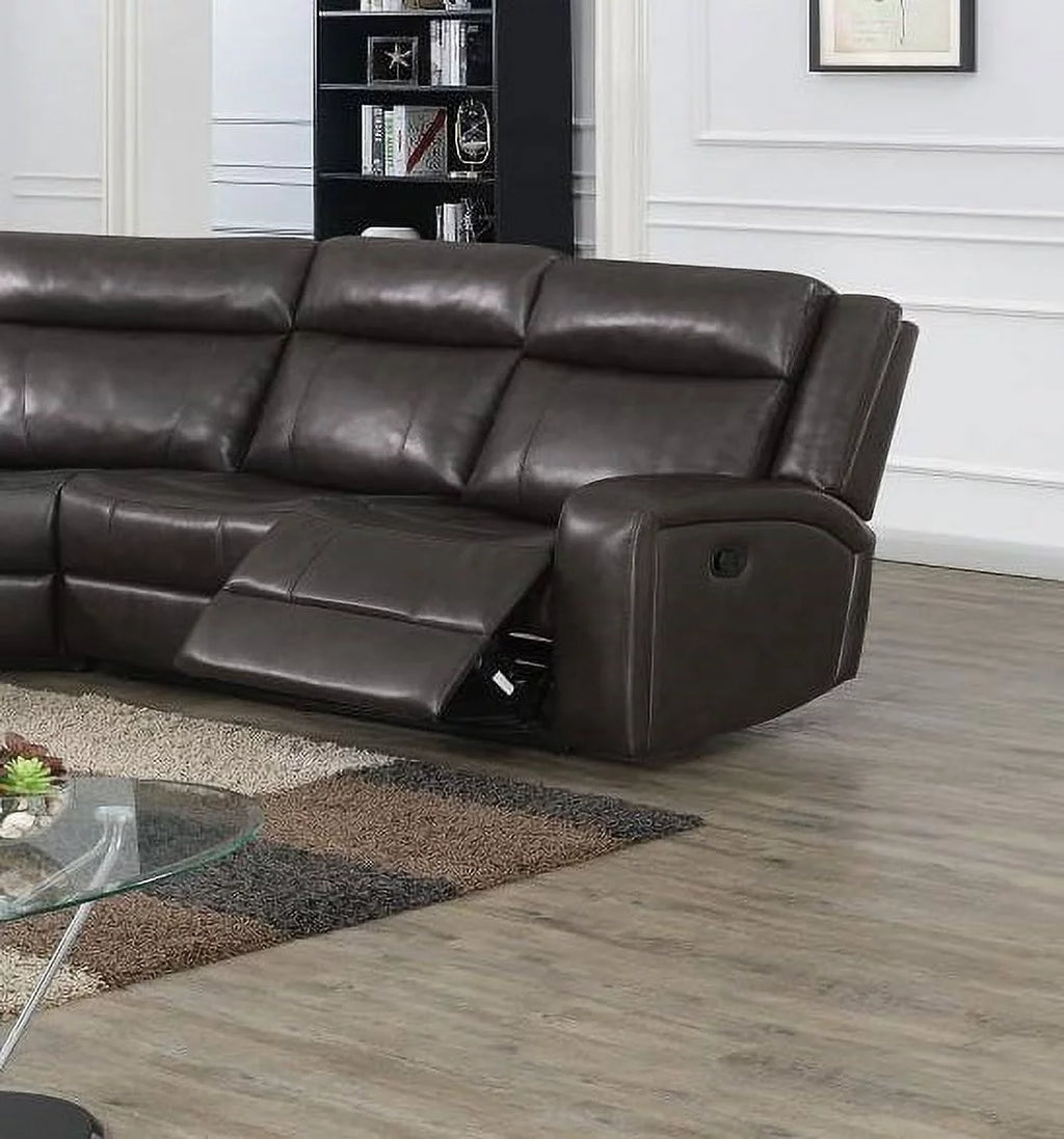 Dark Brown Reclining Sectional Sofa Set H918