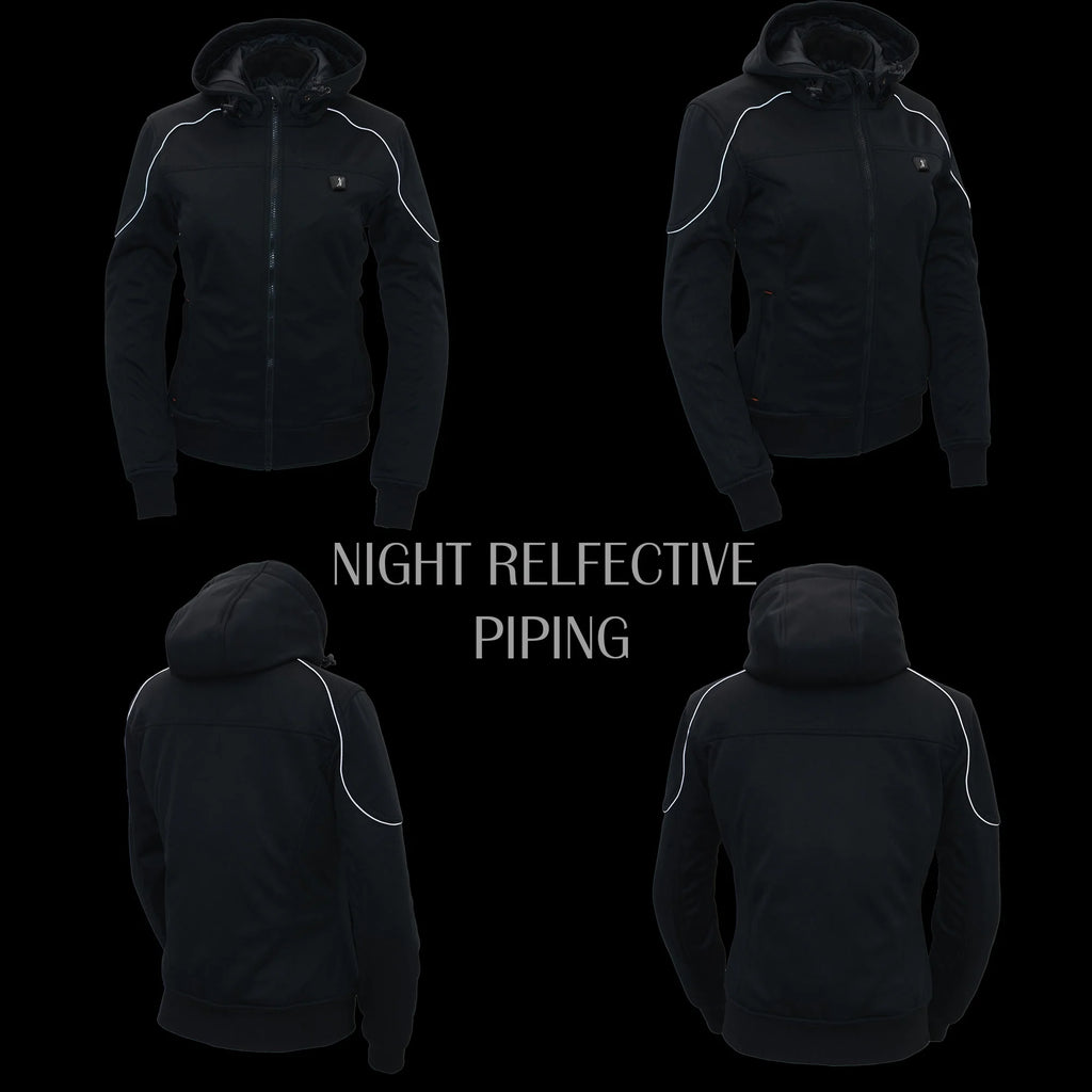 Women's Black Heated Soft Shell Racing Style Jacket Medium Z89267