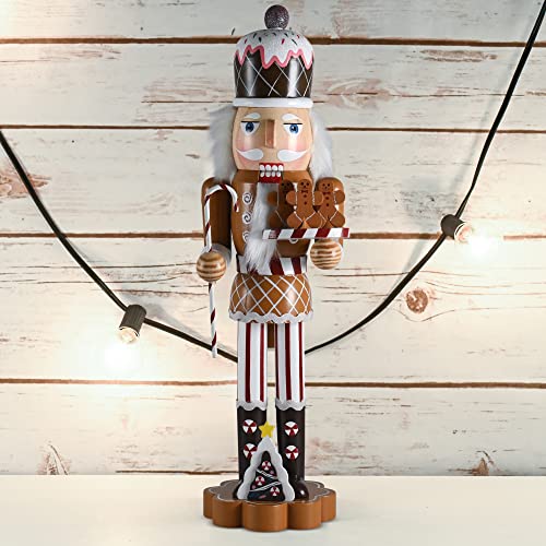 Wooden Nutcracker Candy Man with Candy Cane and Gingerbread Cookies F5850