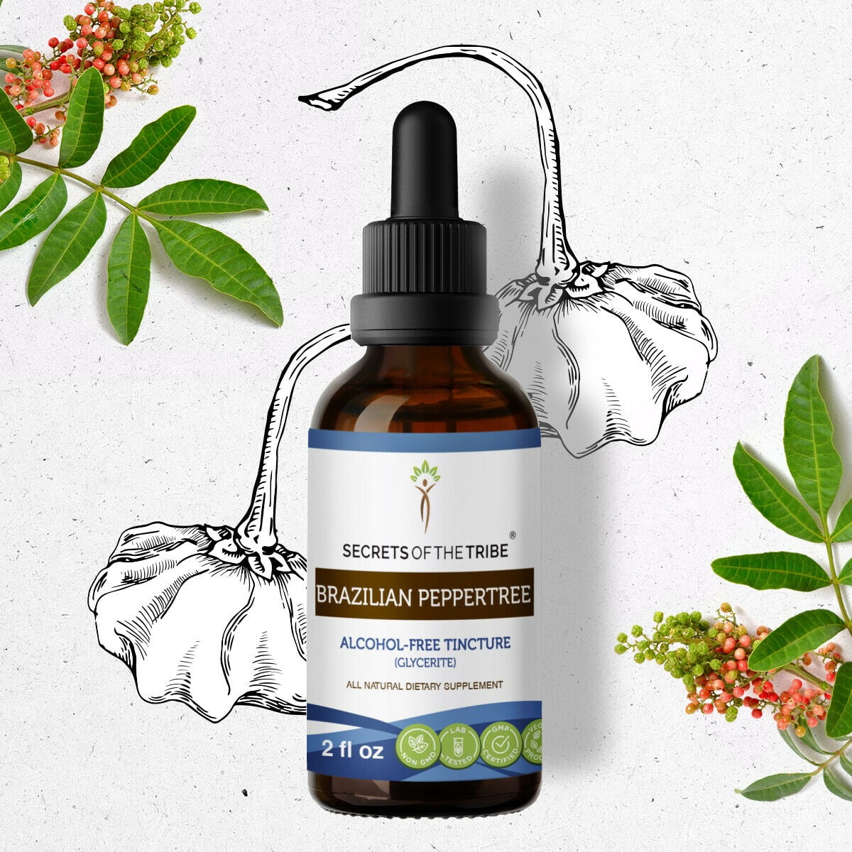 Organic Schinus terebinthifolius Alcohol-FREE Extract 2 oz Y7188