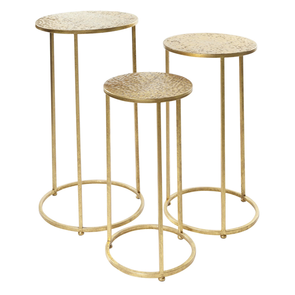 16" x 28" Gold Metal Nesting Accent Table, 3-Pieces Z9439