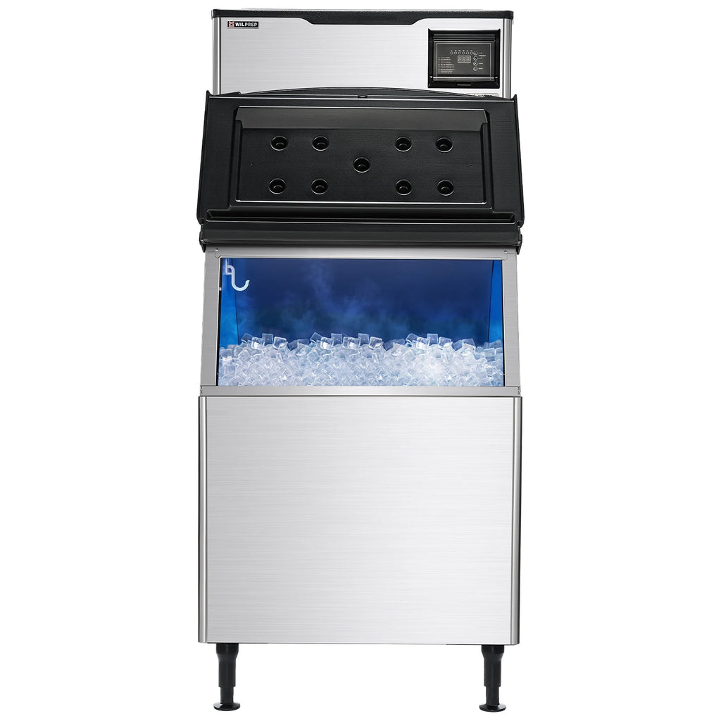 Commercial Ice Maker Machine with LCD Touch Panel, 275LB Storage Bin P377