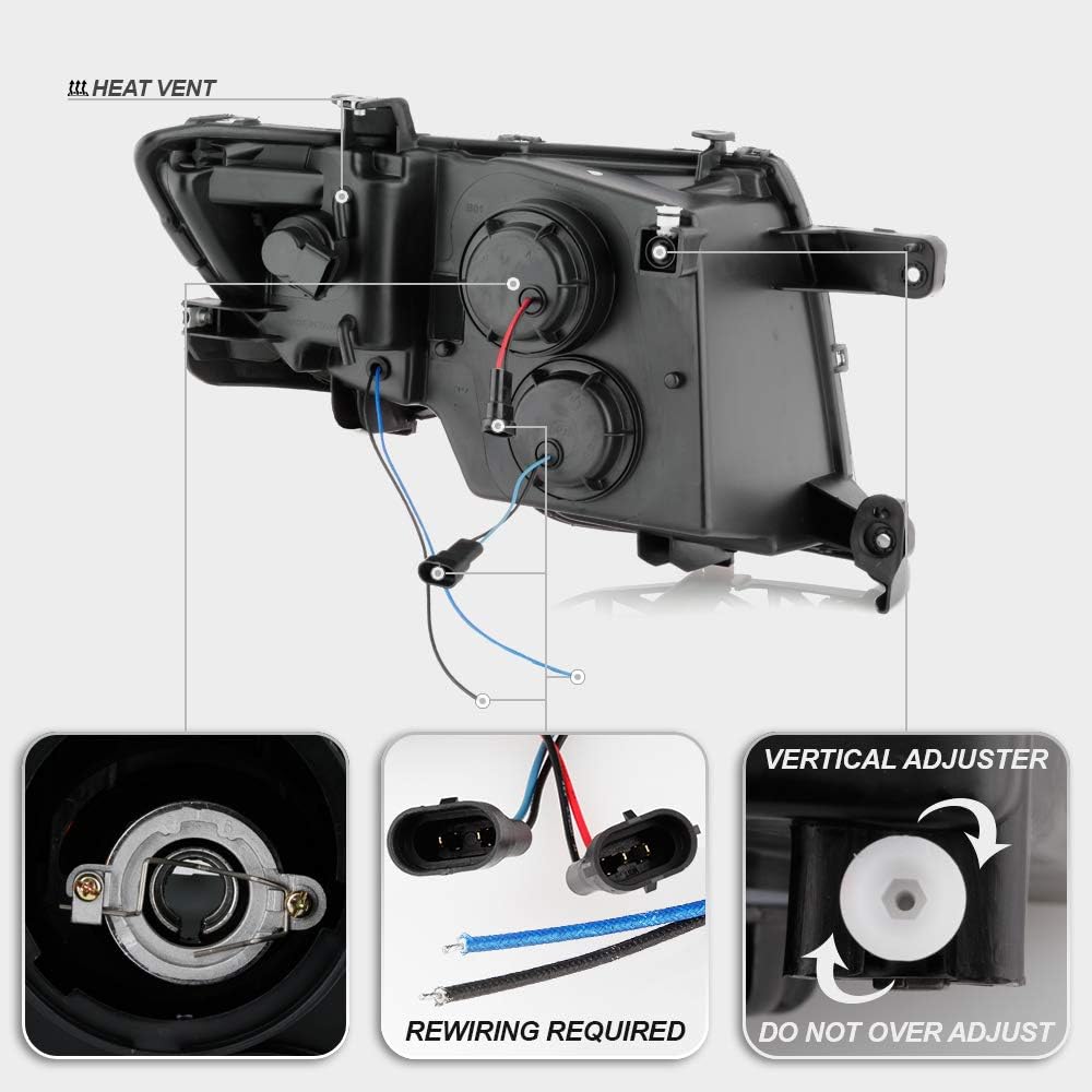 Black Housing Projector Headlights Headlamps Assembly C85977