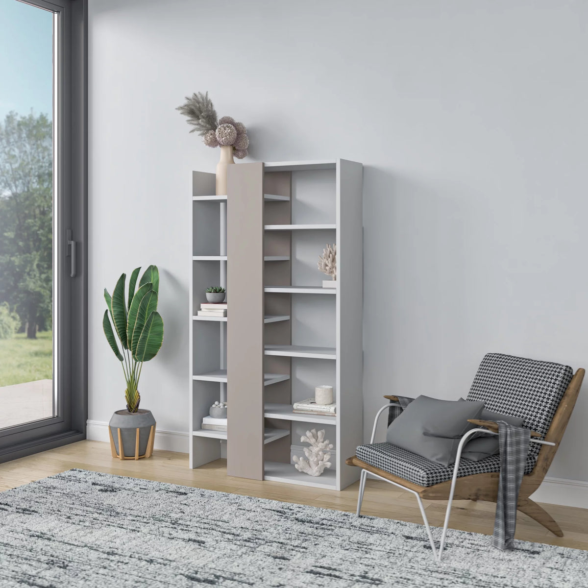 White Light Mocha Modern Bookcase U402368