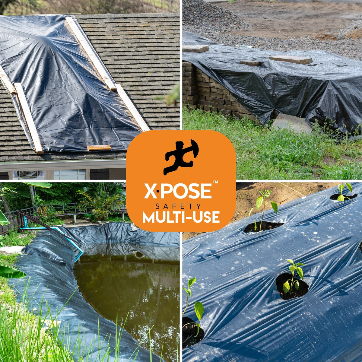 Black Poly Sheeting 10 x 100 Feet Heavy Duty 3.4 Mil Thick Plastic Tarp Waterproof Cover R83232