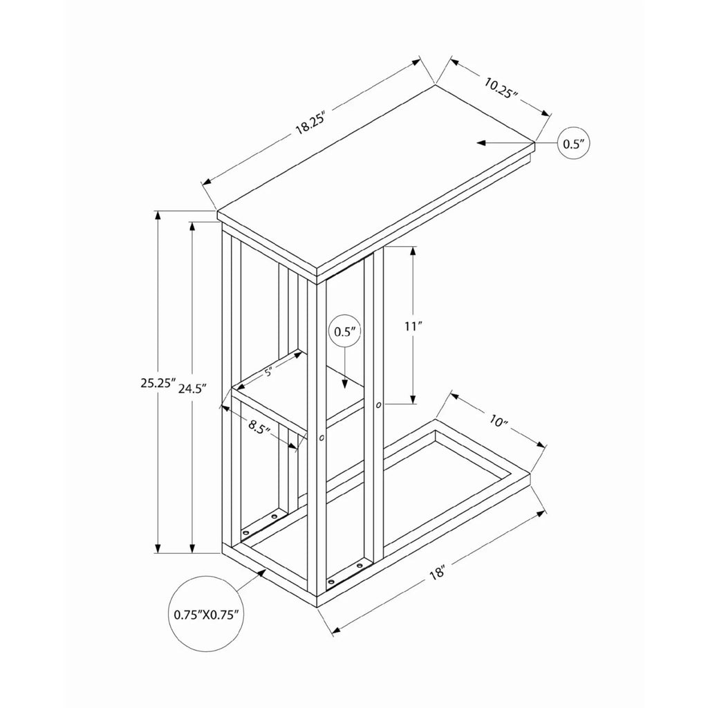 C-shaped Metal Accent Table C216