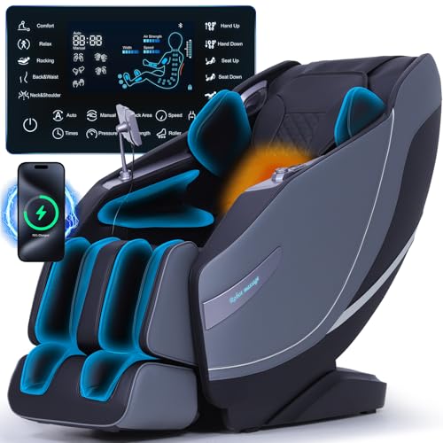 White Zero Gravity Full Body Massage Chair with Heat P39320