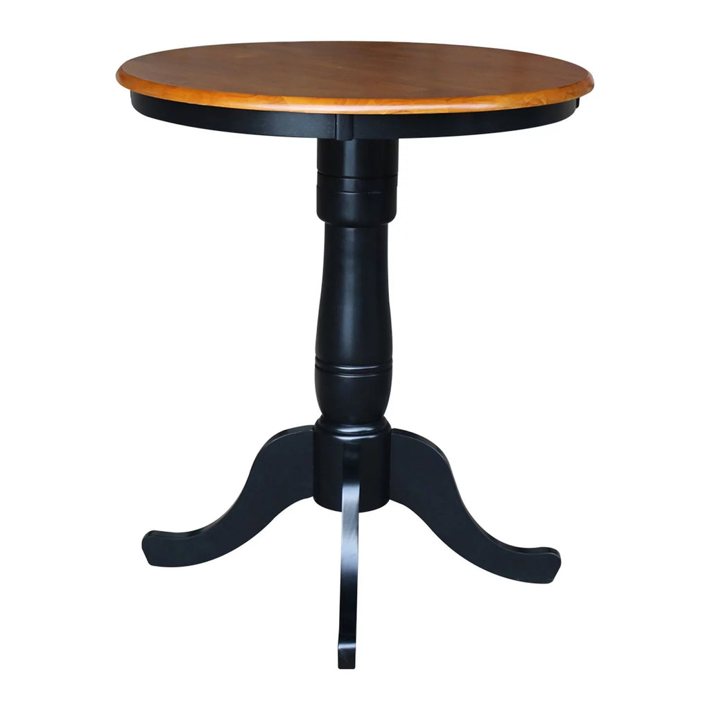 Round Top Pedestal Dining Table with Black Base X67661