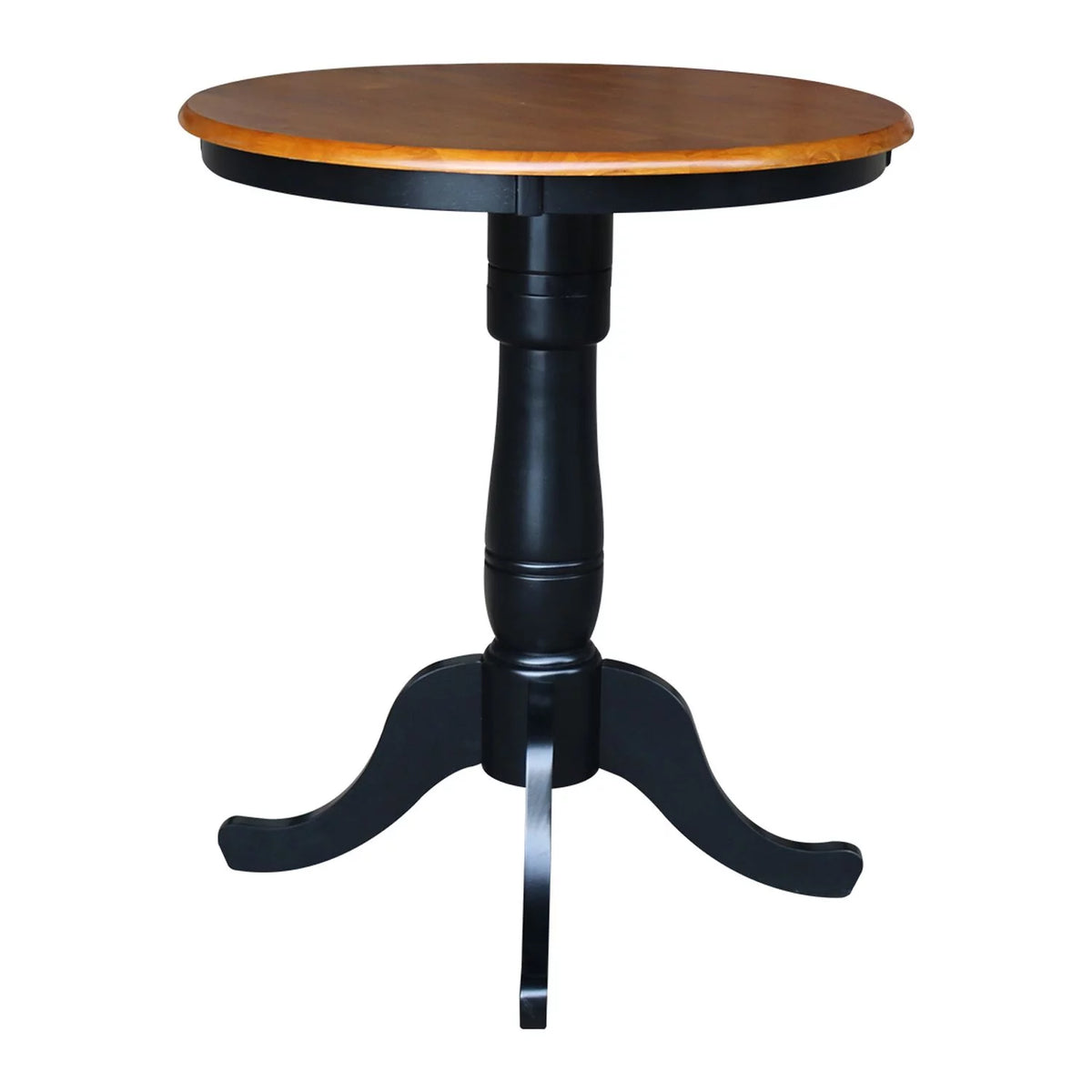 Round Top Pedestal Dining Table with Black Base X67661