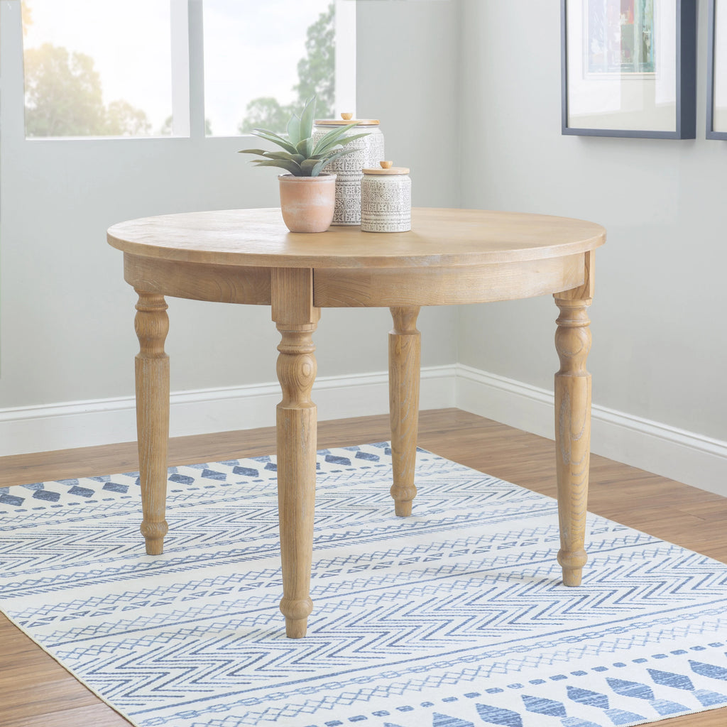 42" Round Rustic Dining Table with Turned Legs M436341