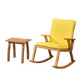 Acacia Wood Rocking Chair and Side Table Teak Finish Q63527