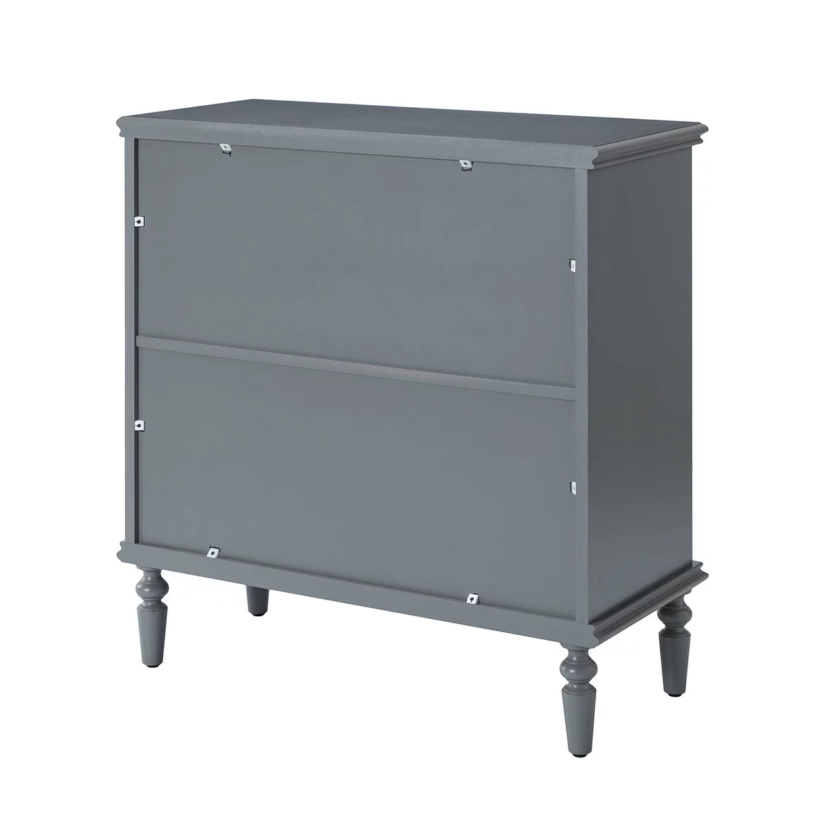 32" Tall 2-Door Accent Storage Cabinet with Floral Design, Gray I39518