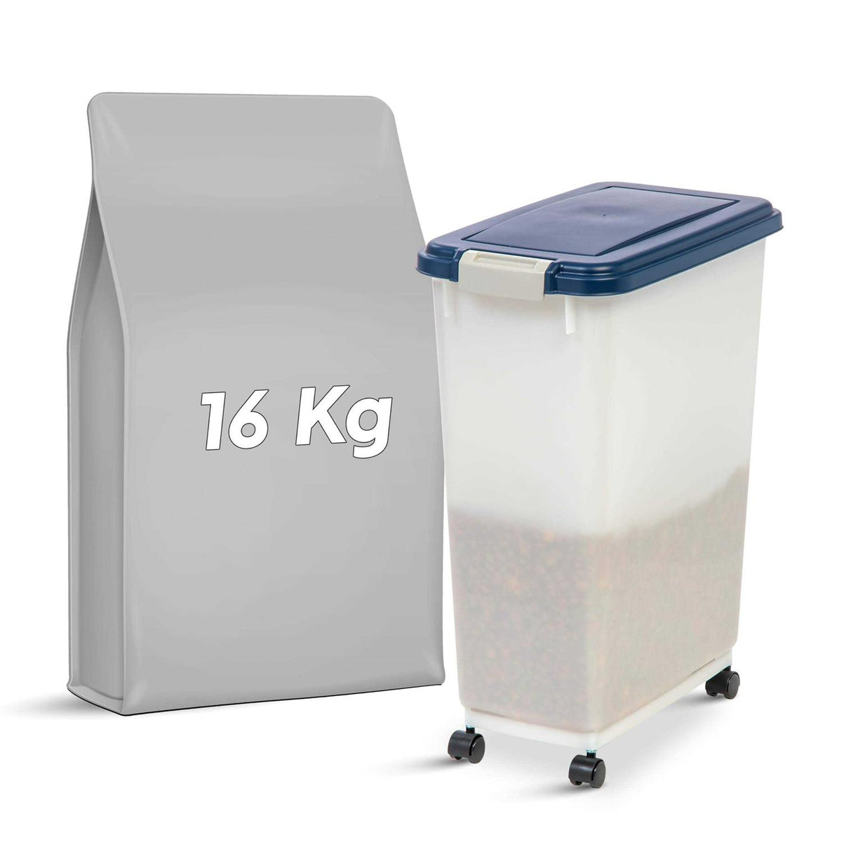 Airtight Pet Food Storage Bin Container with Attachable Casters Y57197