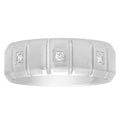Stainless Steel 8mm Diamond Accent Notched Wedding Band C684200
