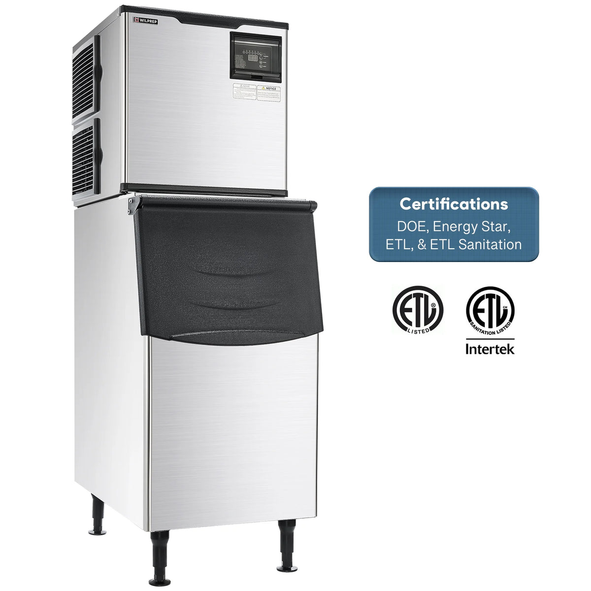 Commercial Ice Maker Machine with LCD Touch Panel, 275LB Storage Bin P377