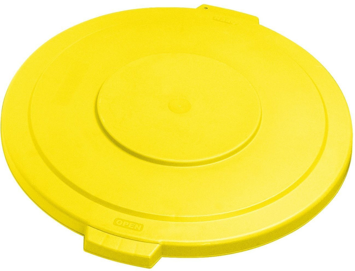 Yellow Polyethylene Round Lid, 24 Diameter x 2.13 Height, Pack of 2 C3561