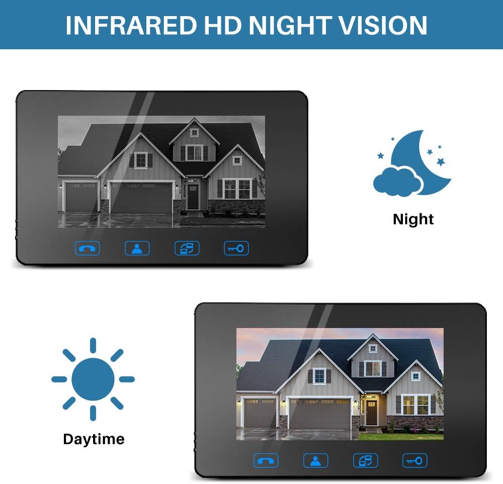 7 LCD Video Door Phone Doorbell Intercom System with Night Vision X224
