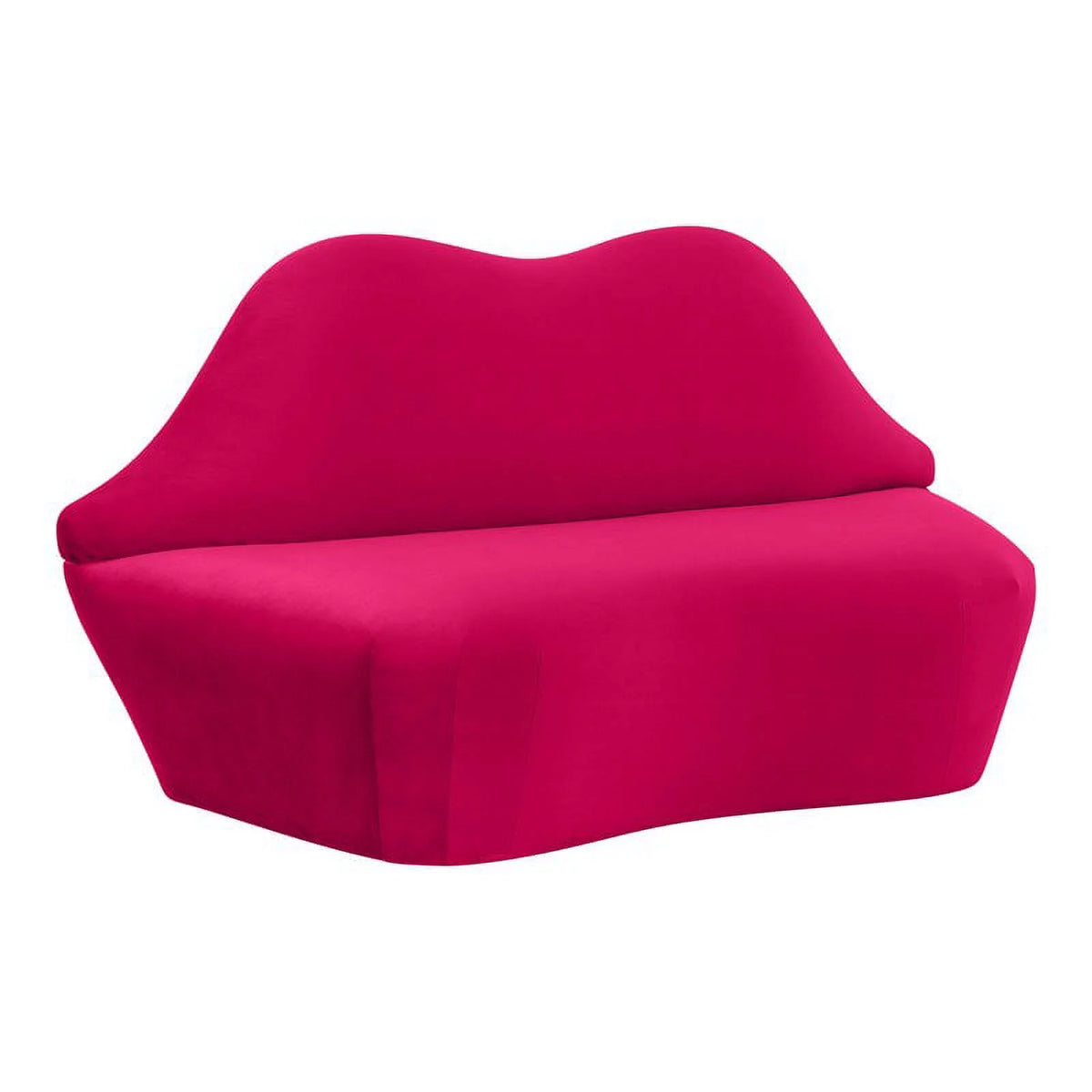 Pink Velvet Upholstered Wood Settee Sofa N37193