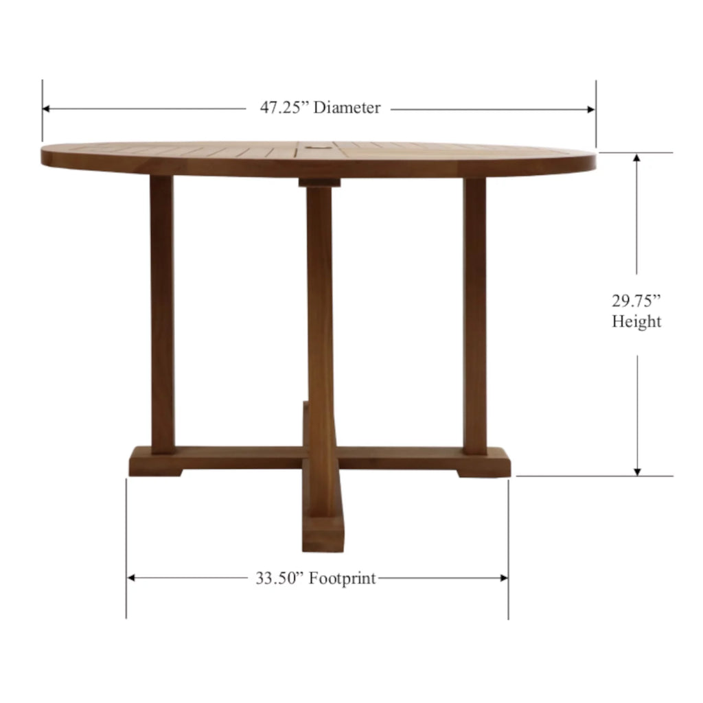 Teak Round Table F58433