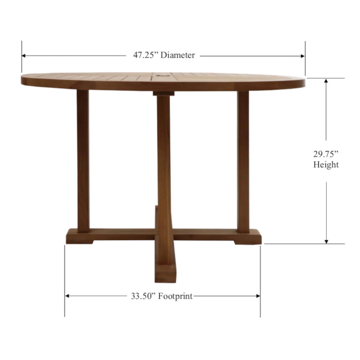 Teak Round Table F58433