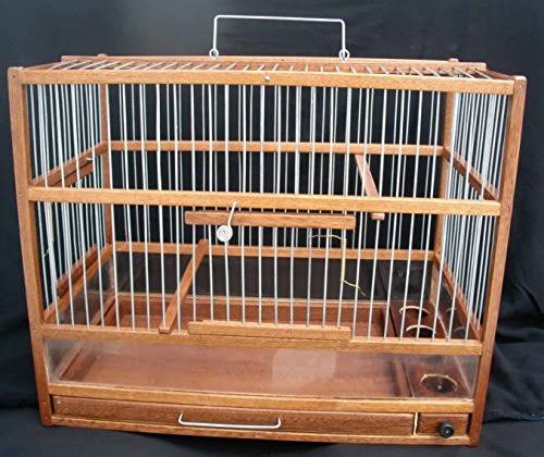 Wooden Hand Crafted Bird Cage with Slide Out Tray X56998