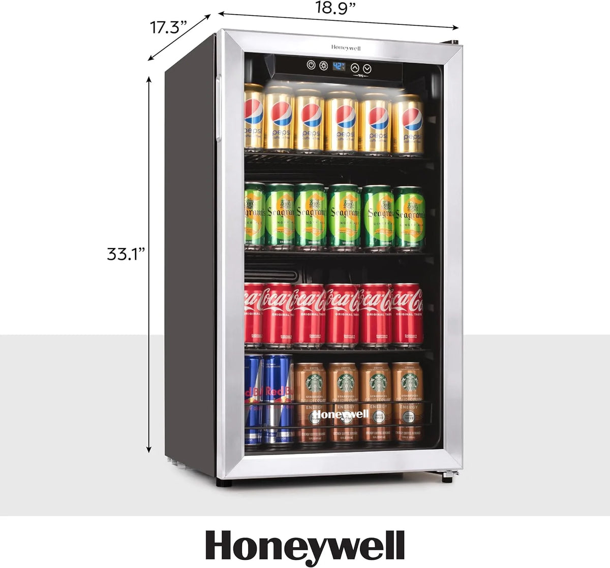 115 Can Beverage Refrigerator and Cooler with Glass Door D765