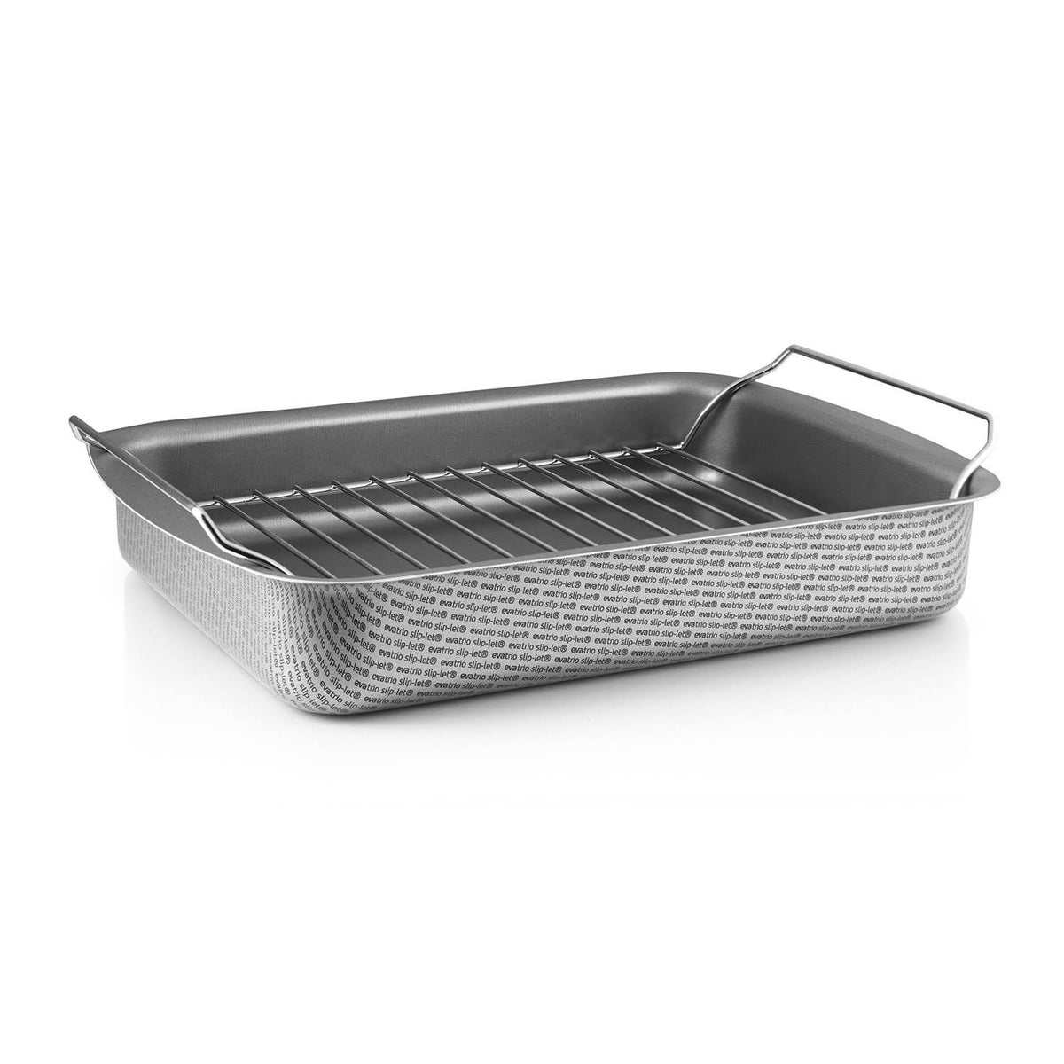 Grey Roasting Pan with Grill Rack 35x25 cm L971