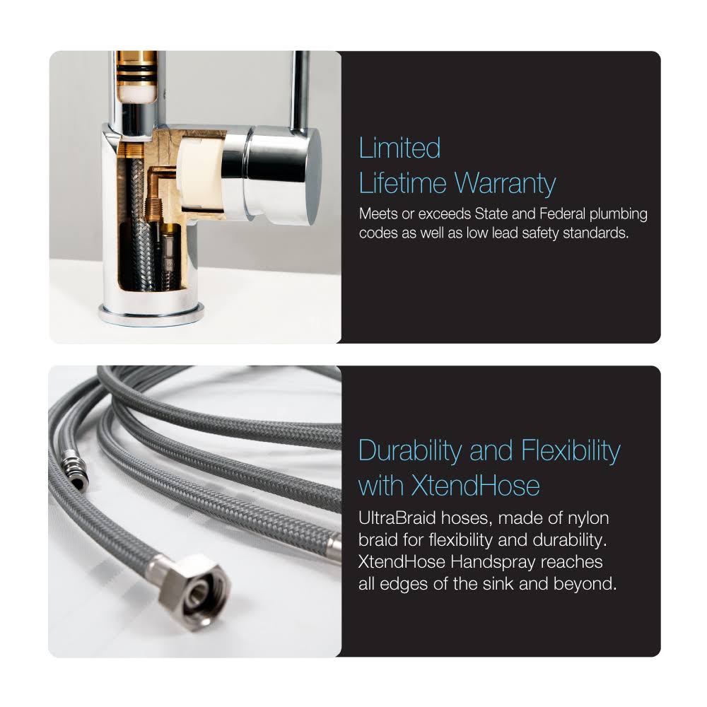 Polished Chrome Pull Down Kitchen Faucet X6970