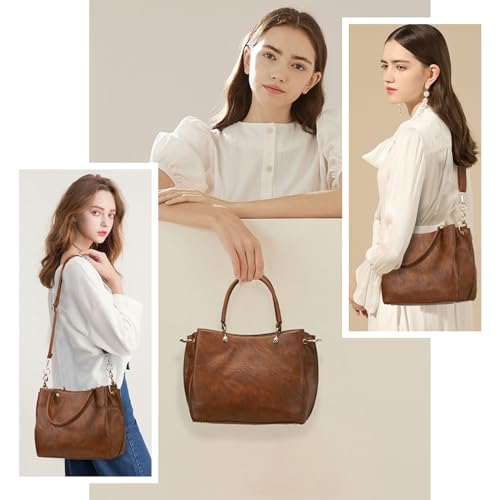 PU Leather Top Handle Satchel Shoulder Bag Tote Bag H471