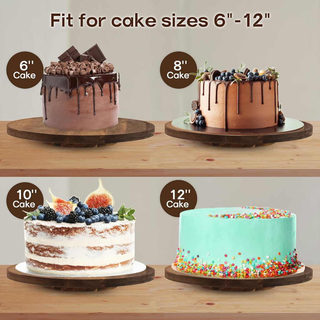Acacia Wood 360° Turnable Cake Stand R2842