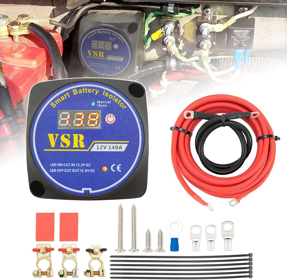 12V 140Amp Dual Battery Isolator Kit Pack of 2 I706