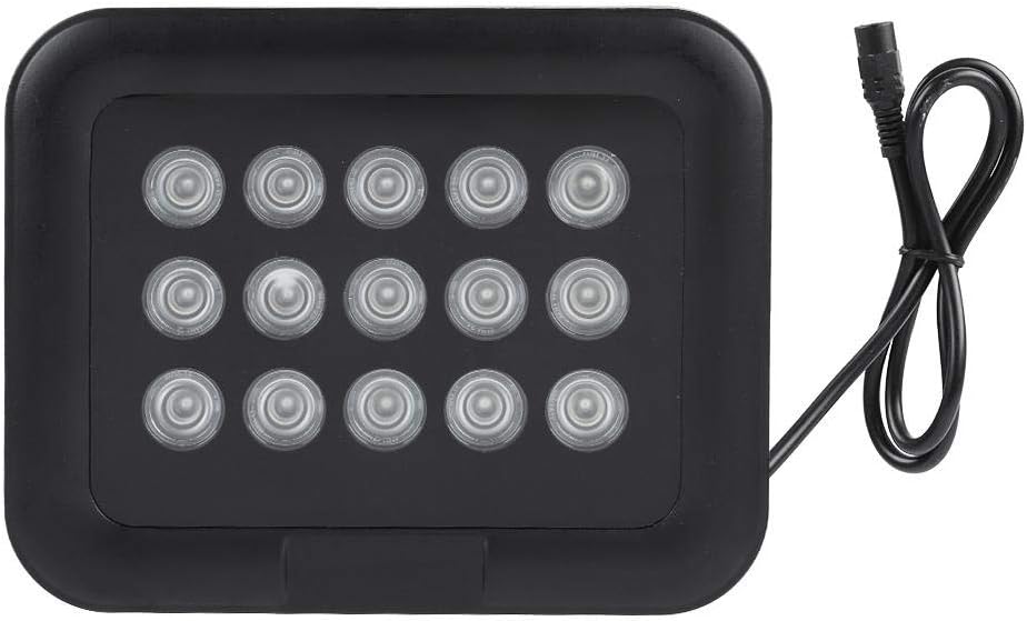 20~150m IR Infrared Illuminator, 8~90° Adjustable 15Pcs Infrared LED Light IP65 Waterproof I64455