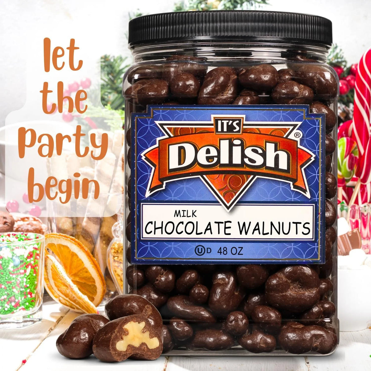 48 oz Milk Chocolate Covered Walnuts M6891