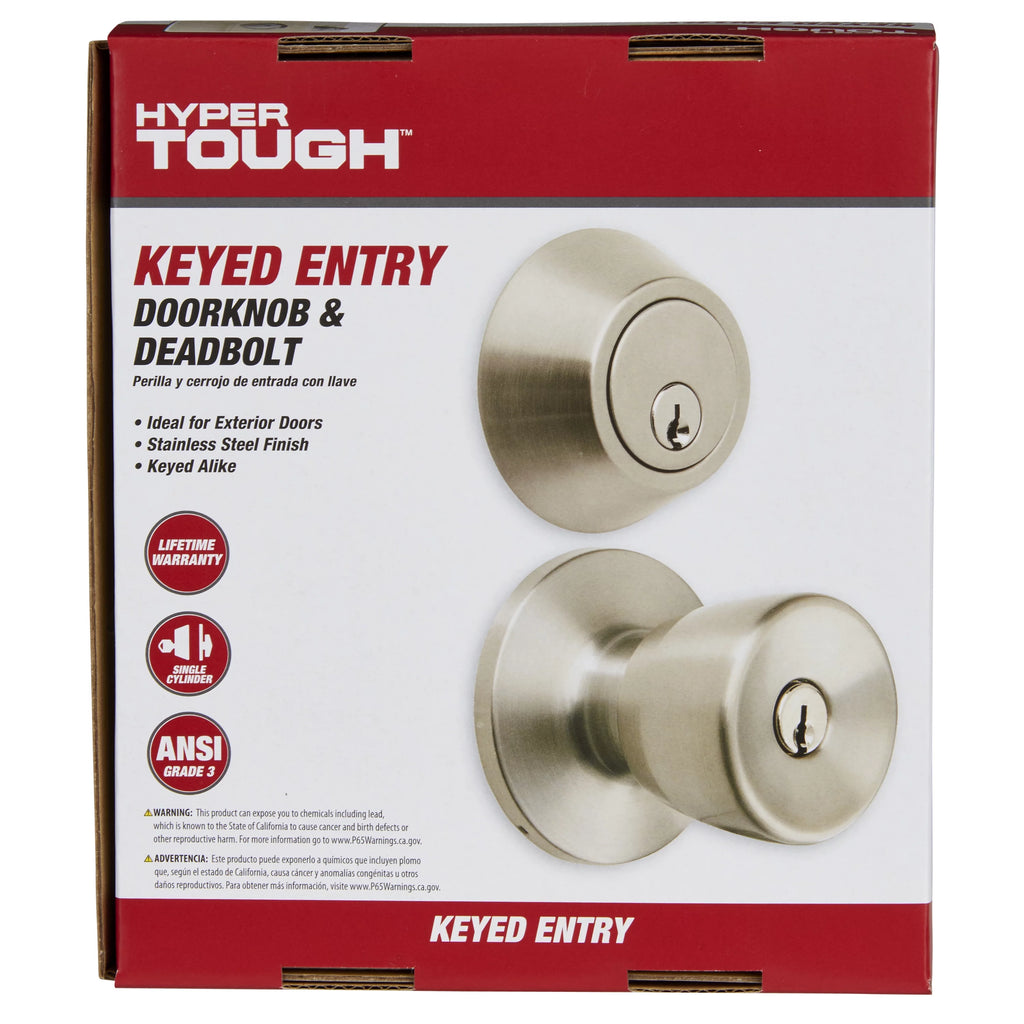 Polished Brass Doorknob and Deadbolt Combo Pack H961