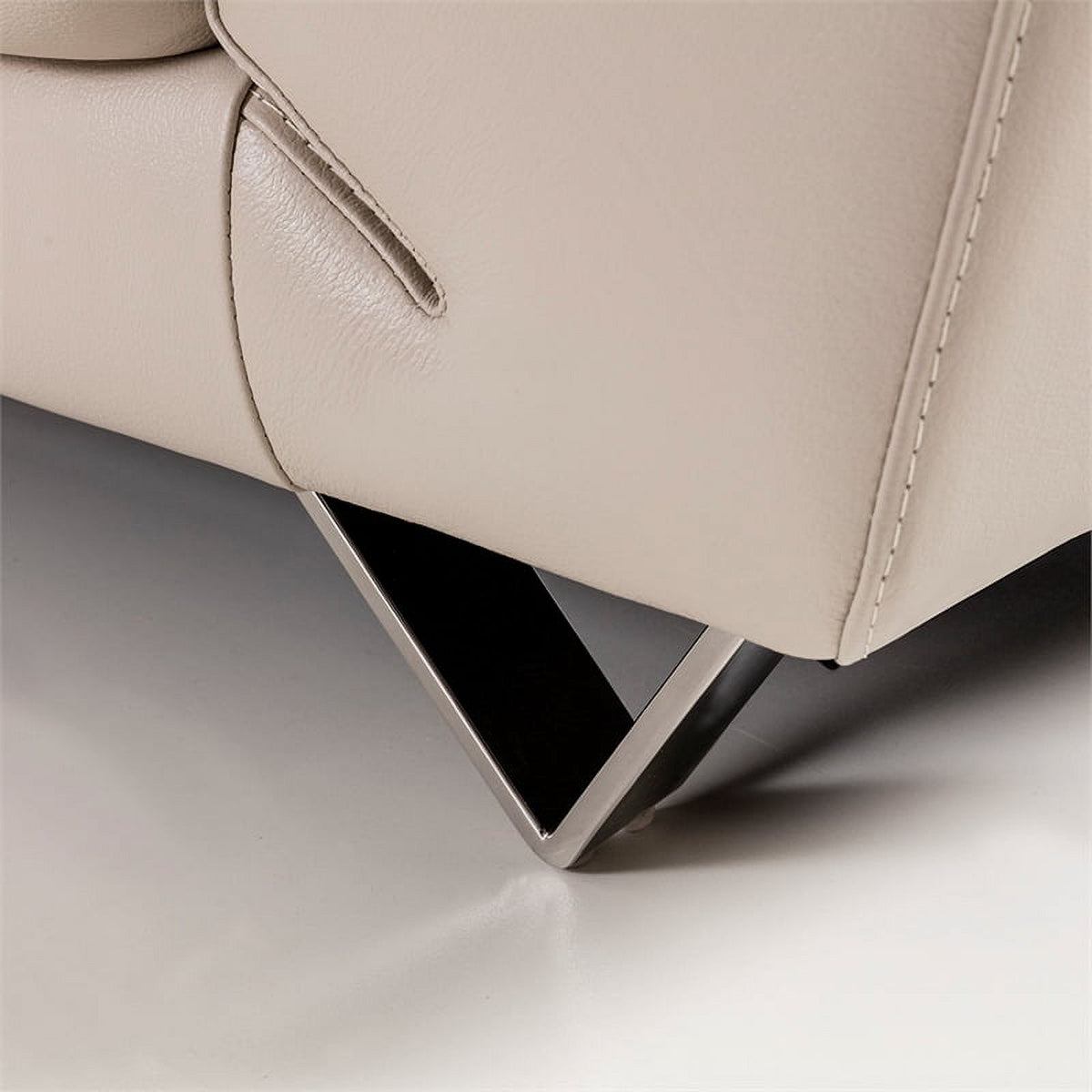 Light Gray Italian Leather Chair S229933