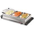 3-Station 1.5-Quart Stainless Steel Buffet Server & Warming Tray V6865