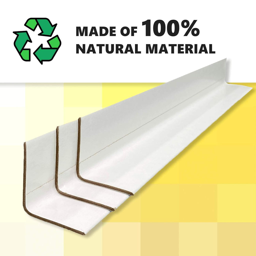Cardboard Edge Protector 2” X 2” X 36”, Pack of 50 – White Kraft Corner Protectors for Shipping – Pallet Edge Protector J81037