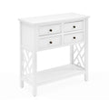 Wood Console Table with 4-Drawers W70015