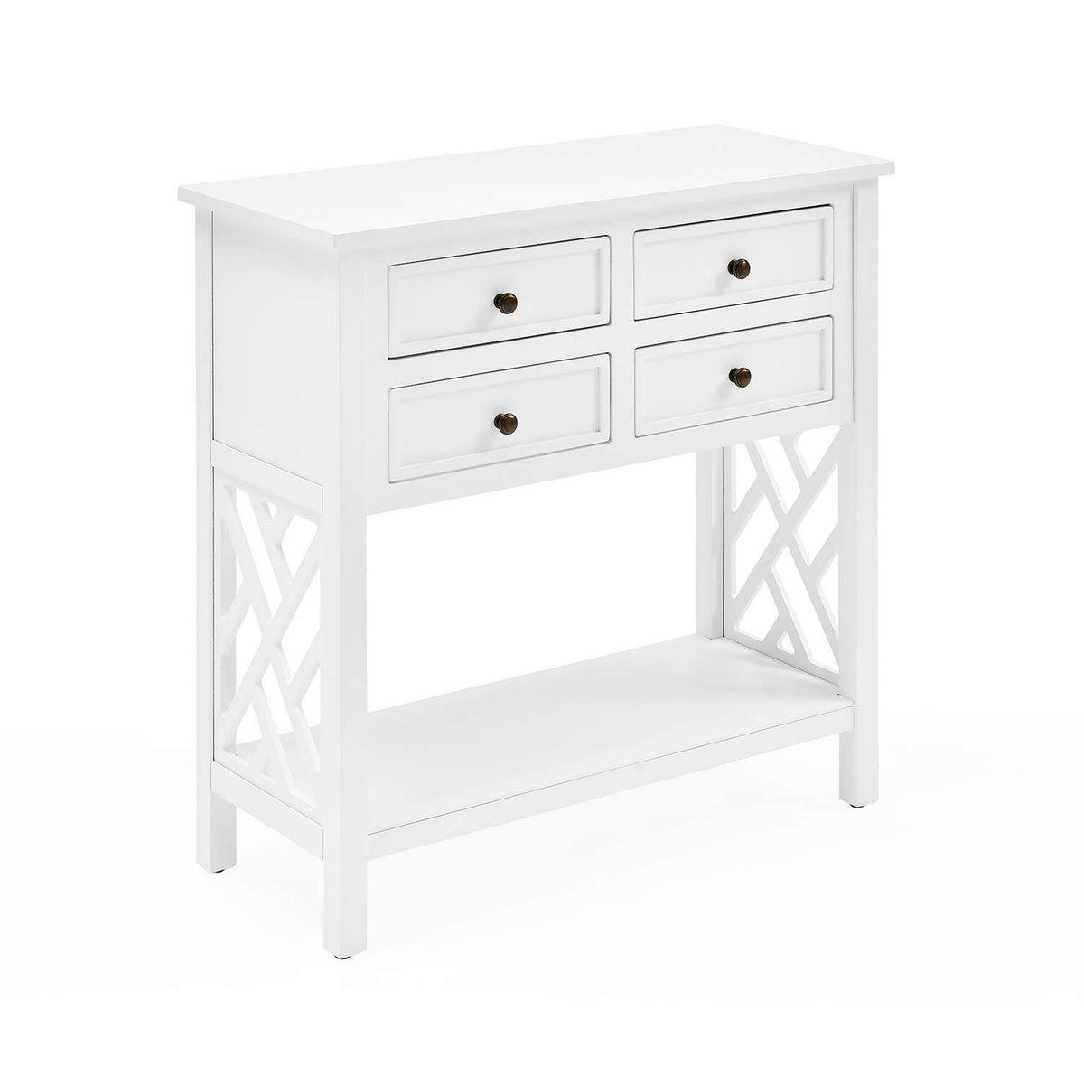 Wood Console Table with 4-Drawers W70015