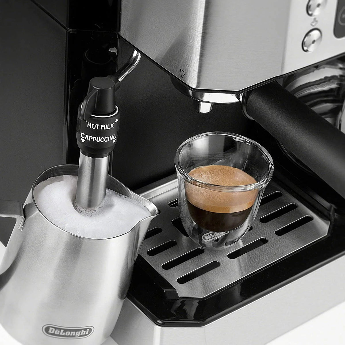 Combination Coffee Maker & Espresso Machine with Milk Frother and Glass Coffee Pot P5404