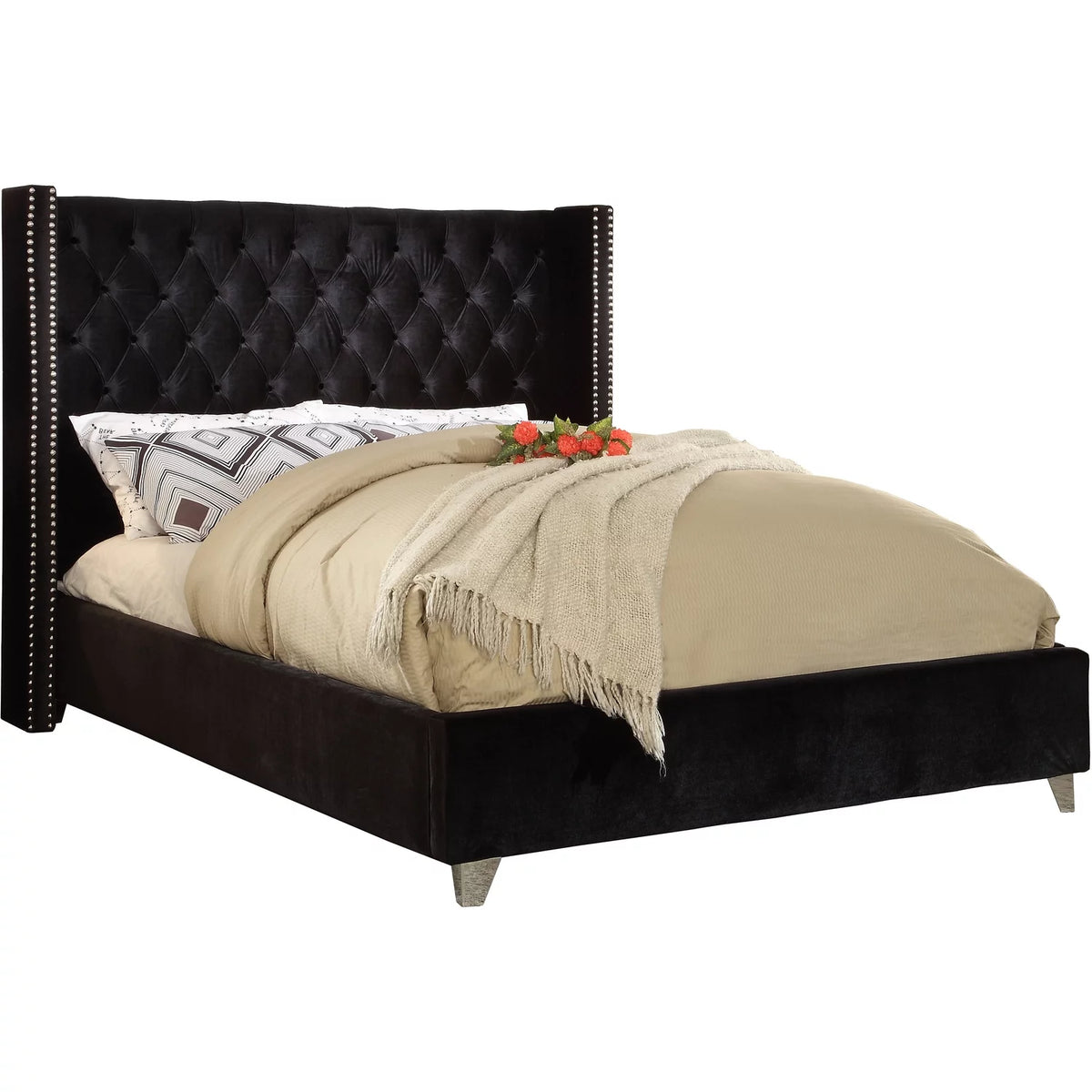 Black Velvet Full Bed Q468032