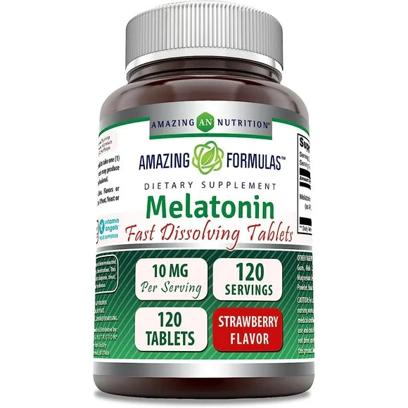 Melatonin Fast Dissolve 10 Mg 120 Tablets Strawberry Flavor J911443