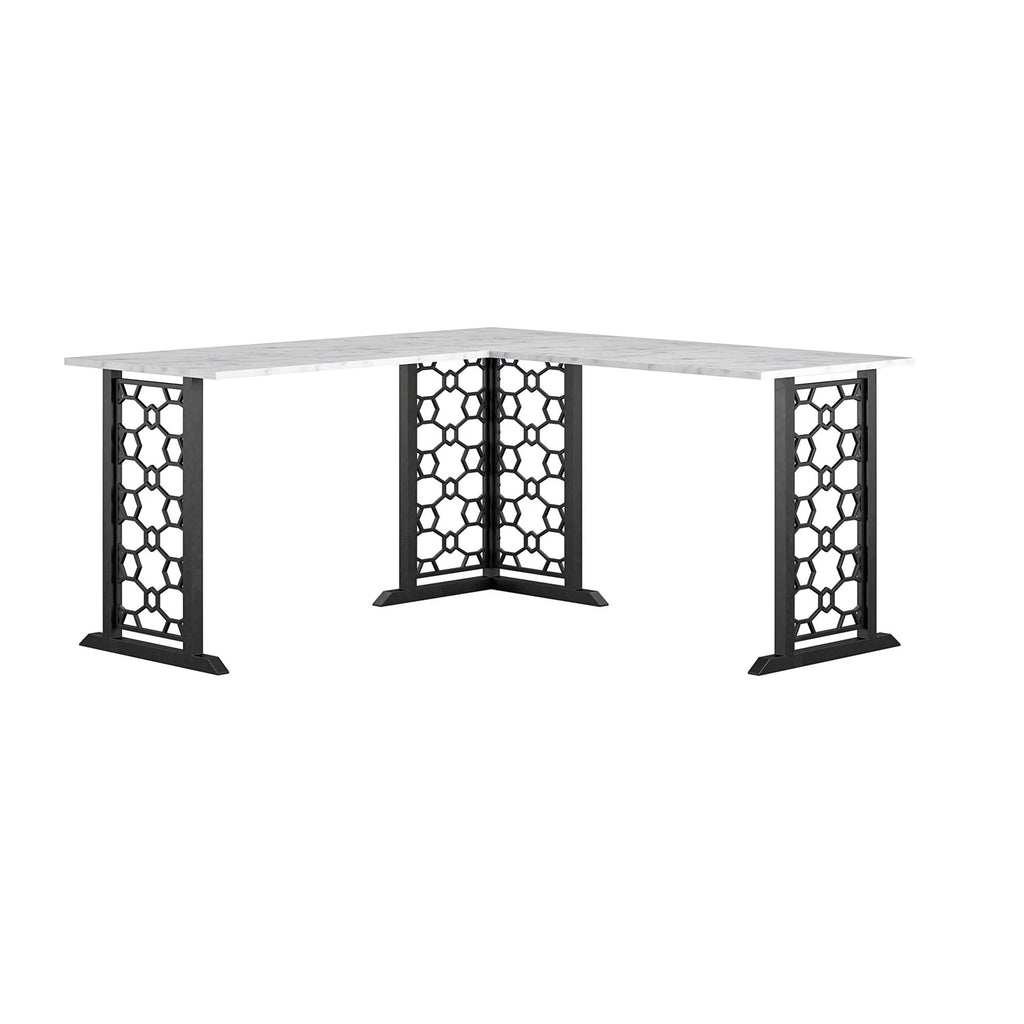 White Faux Marble Desk X678380