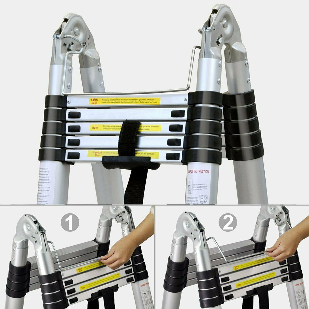16.5FT Aluminum Telescoping Extension Ladder B312