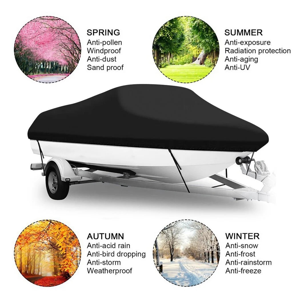 Boat Cover for V-Hull Runabouts Outboards and I/O Bass Boats, Fits up to 20-22ft I9108