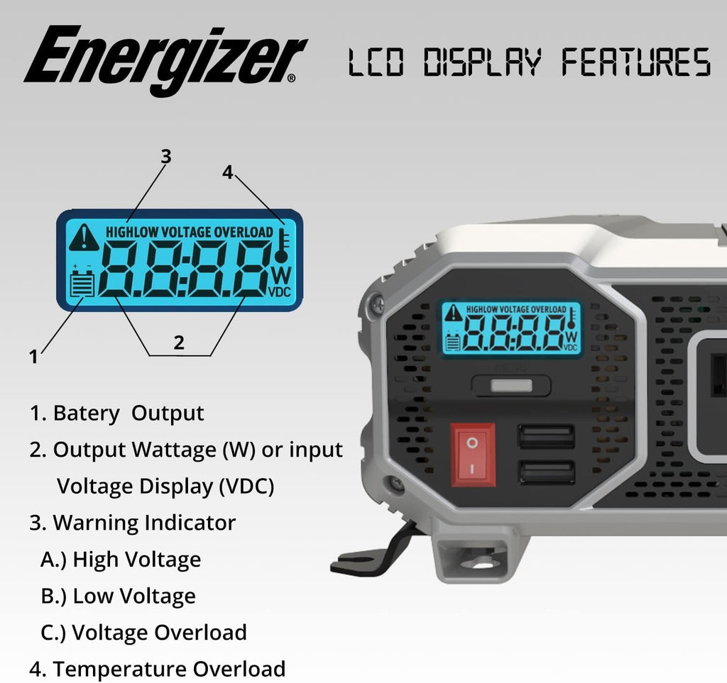 2000 Watts Power Inverter, 12v to 110v, Two AC Outlets, Two USB Ports, DC to AC Converter Y33461