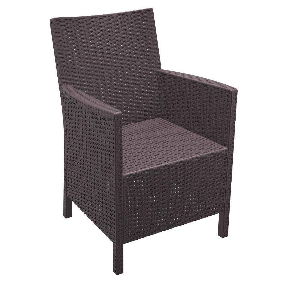3 Piece Brown Wickerlook Casual Seating Set Q938